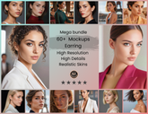 Pack of 60+ Earrings Mockups to Showcase Your Luxury Earrings on High-Resolution Consistent and Unique Woman model Images for Brand Visuals