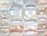 TR_002 : Creative Concept, 650+ Tiarra Jewelry Collection, Amethyst Drops & Sapphire Swirls: A Spectrum of Colored Gemstone Tiara Designs
