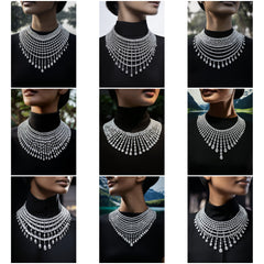NK_011 : Creative Concept, 700+ Neacklace Jewelry Collection, Fringe Waterfalls & Lattice Bibs: A Scenic Array of Dramatic Diamond Necklace Designs
