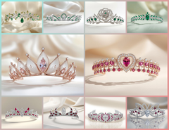 TR_002 : Creative Concept, 650+ Tiarra Jewelry Collection, Amethyst Drops & Sapphire Swirls: A Spectrum of Colored Gemstone Tiara Designs