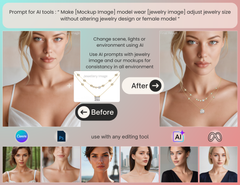 Pack of 45+ Necklace Mockup to display Your Necklace & Chains on Beautiful, Consistent and Unique Woman model Images for Brand Visuals