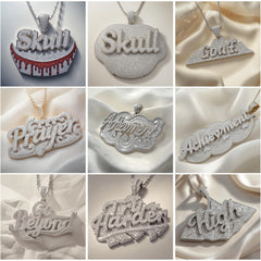 HH_001 : Creative Concept, 800+ Hip-Hop Jewelry Collection – Sassy Lips & Zebra Bars: An Iced-Out Lineup of Custom Hip-Hop Diamond Word Pendants