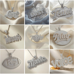 HH_001 : Creative Concept, 800+ Hip-Hop Jewelry Collection – Sassy Lips & Zebra Bars: An Iced-Out Lineup of Custom Hip-Hop Diamond Word Pendants