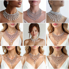NK_003 : Creative Concept, 700+ Heavy Necklace Design Pack  – Cascading Pear Drops & Filigree Chokers: A Diverse Collection of Luxurious Diamond Bridal Necklaces