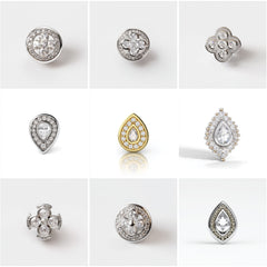 NP_001 : Creative Concept, 1000+ Nose Pin Design Collection  – Square/Rhombus/Diamond-shaped clusters, Modern Geometri, piercing studs