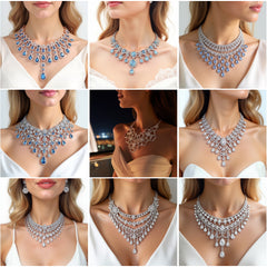NK_003 : Creative Concept, 700+ Heavy Necklace Design Pack  – Cascading Pear Drops & Filigree Chokers: A Diverse Collection of Luxurious Diamond Bridal Necklaces