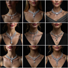 NK_004 : Creative Concept, 700+ Necklace Design Pack  – Feather/Leaf Motifs, Wingspan or V-Shape, Cascading Structure Necklaces