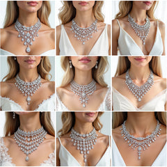 NK_003 : Creative Concept, 700+ Heavy Necklace Design Pack  – Cascading Pear Drops & Filigree Chokers: A Diverse Collection of Luxurious Diamond Bridal Necklaces