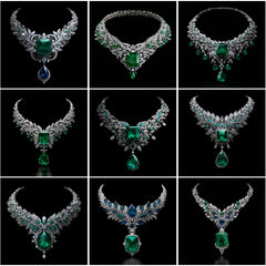 NK_008 : Creative Concept, 800+ Necklace Design Collection  –  Diamond/Gemstone/Ruby/Sapphire/Emerald/Statement Necklaces, Haute Joaillerie, Collar/Bib Necklace
