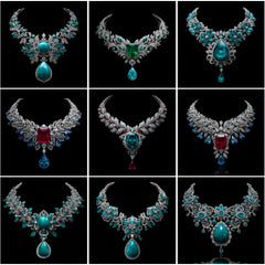 NK_008 : Creative Concept, 800+ Necklace Design Collection  –  Diamond/Gemstone/Ruby/Sapphire/Emerald/Statement Necklaces, Haute Joaillerie, Collar/Bib Necklace