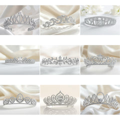 TR_001 : Creative Concept, 550+ Tiarra Jewelry Collection, Spiked Geometrics & Swirling Florals: A Crown of Ethereal Diamond Tiara Designs