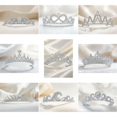TR_001 : Creative Concept, 550+ Tiarra Jewelry Collection, Spiked Geometrics & Swirling Florals: A Crown of Ethereal Diamond Tiara Designs