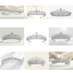 TR_001 : Creative Concept, 550+ Tiarra Jewelry Collection, Spiked Geometrics & Swirling Florals: A Crown of Ethereal Diamond Tiara Designs