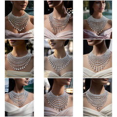 NK_011 : Creative Concept, 700+ Neacklace Jewelry Collection, Fringe Waterfalls & Lattice Bibs: A Scenic Array of Dramatic Diamond Necklace Designs