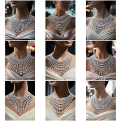 NK_011 : Creative Concept, 700+ Neacklace Jewelry Collection, Fringe Waterfalls & Lattice Bibs: A Scenic Array of Dramatic Diamond Necklace Designs