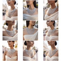 NK_010 : Creative Concept, 1100+ Neacklace Jewelry Collection, Fringe Cascades & Layered Strands: A Riviera Glow of Diamond Necklace Designs