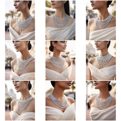 NK_010 : Creative Concept, 1100+ Neacklace Jewelry Collection, Fringe Cascades & Layered Strands: A Riviera Glow of Diamond Necklace Designs