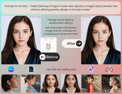 Pack of 25+ Kids Mockup to Showcase Necklaces and Earrings on High-Resolution model images with realistic skin textures for Brand Visuals