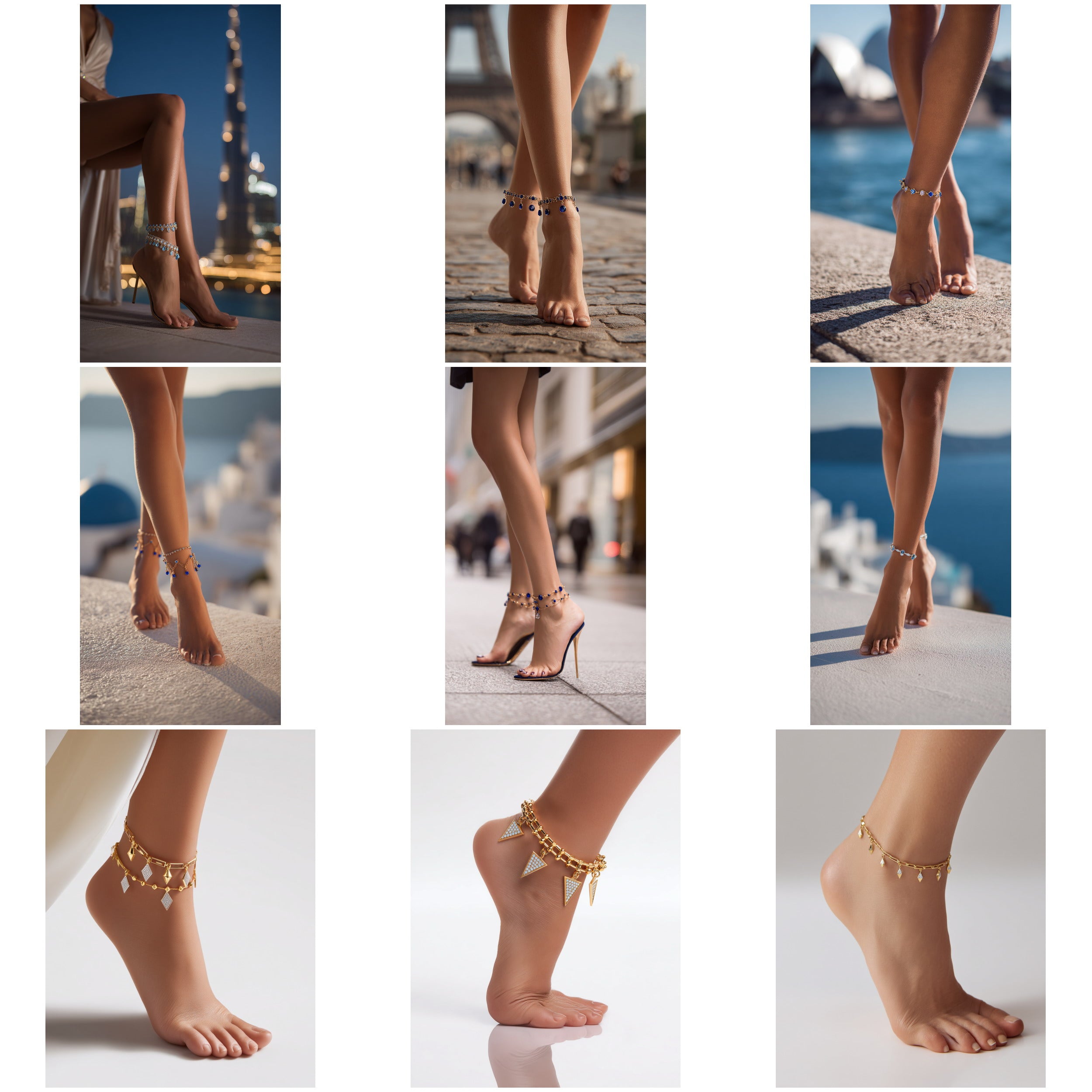 AK_001 : Creative Concept, 350+ Anklet, includes Gemstone, Diamond collections.