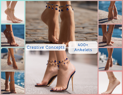 AK_001 : Creative Concept, 350+ Anklet, includes Gemstone, Diamond collections...