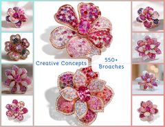 BC_001 : Creative Concept, 500+ Brooches,Designer Diamond Brooch – Classic Wedding & Party Wear Jewelry