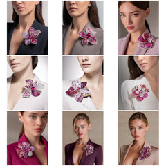 BC_002 : Creative Concept, 900+  Brooches ,Luxury Gemstone Brooch – Designer Floral Pin for Women