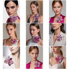 BC_002 : Creative Concept, 900+  Brooches ,Luxury Gemstone Brooch – Designer Floral Pin for Women
