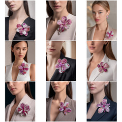 BC_002 : Creative Concept, 900+  Brooches ,Luxury Gemstone Brooch – Designer Floral Pin for Women