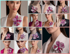 BC_002 : Creative Concept, 900+  Brooches ,Luxury Gemstone Brooch – Designer Floral Pin for Women