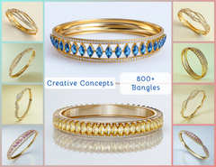 BG_001 : Creative Concept, 700+ Bangles, includes Gemstones, Fancy Diamonds Collection...