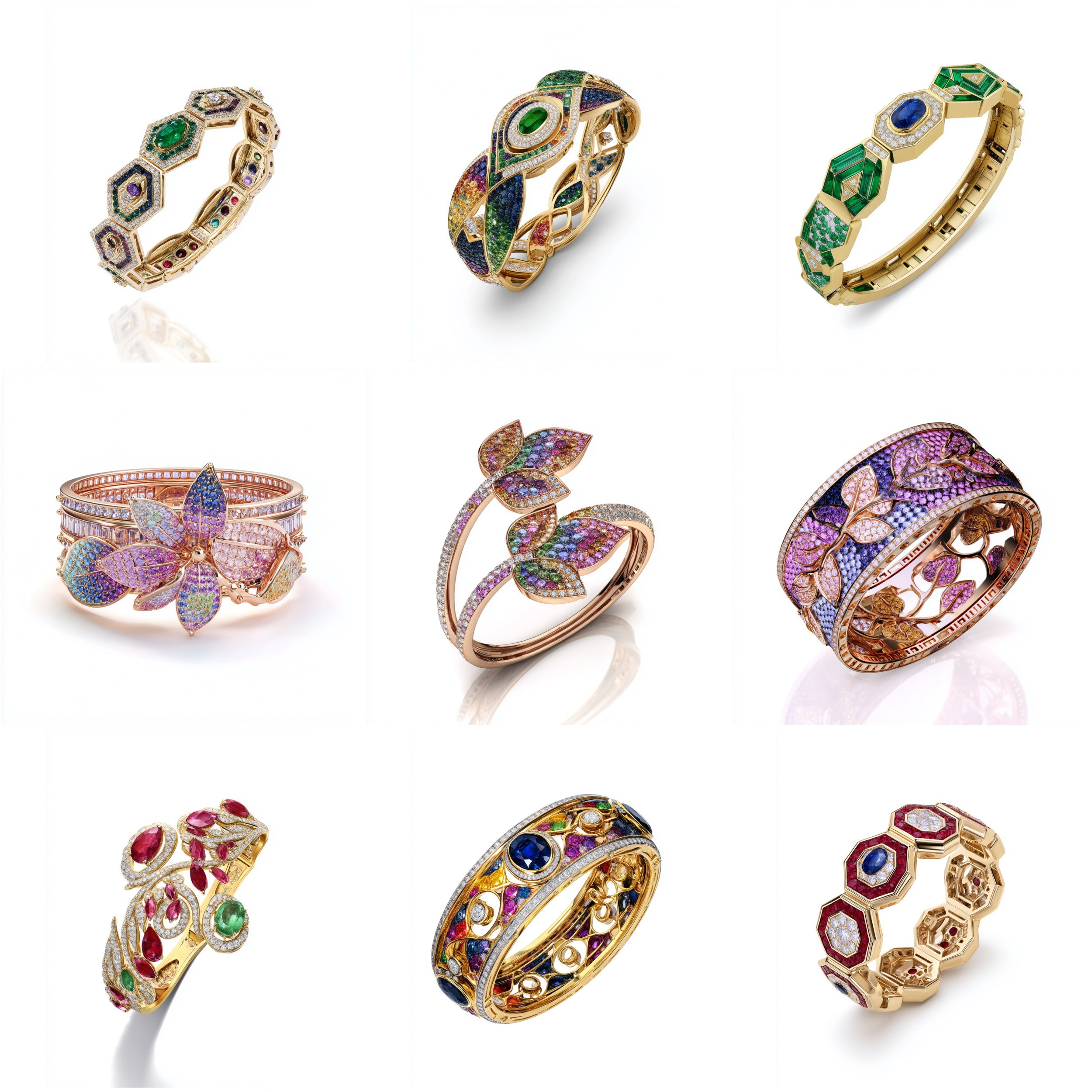BG_003 : Designer Creative Concept of 500+ Banglas, includes Gemstones, Modern shapes, Diamond collections.