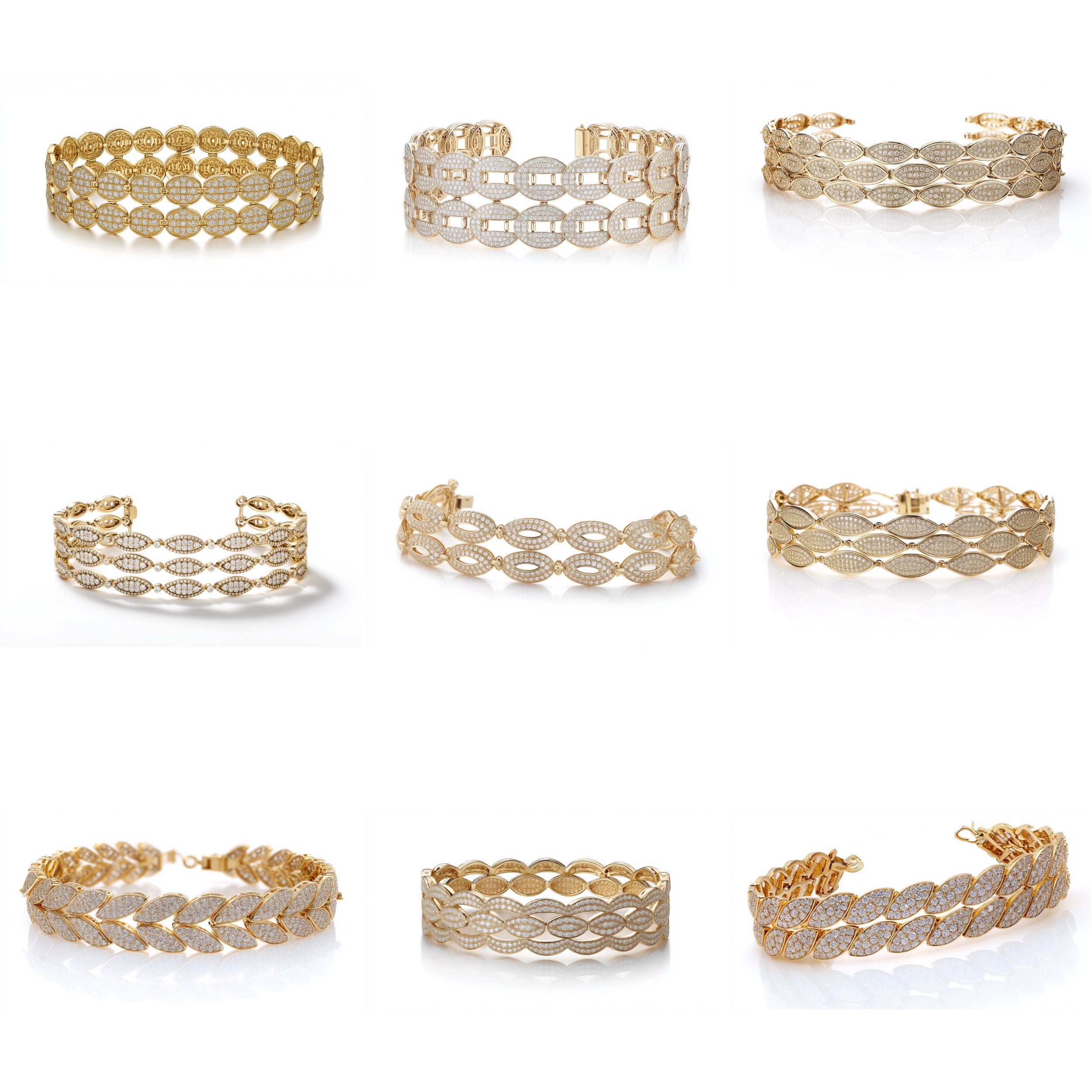 BR_001 : Creative Concept, 600+ Bracelet, Elegant Diamond Cuff – Bridal & Cocktail Jewelry Bracelet