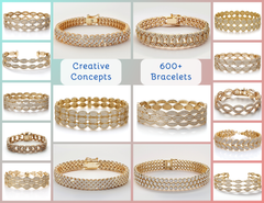 BR_001 : Creative Concept, 600+ Bracelet, Elegant Diamond Cuff – Bridal & Cocktail Jewelry Bracelet