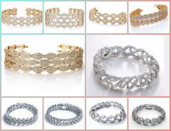 BR_001 : Creative Concept, 600+ Bracelet, Elegant Diamond Cuff – Bridal & Cocktail Jewelry Bracelet