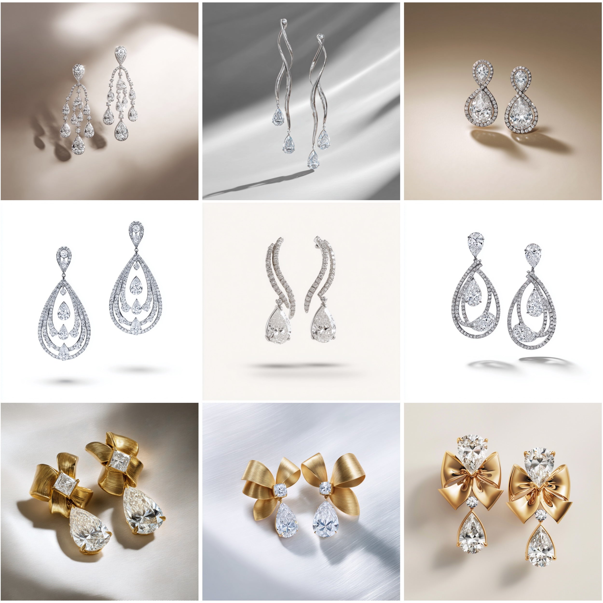 ER_001 : Creative Concept, 700+ Earring,Solitaire Diamond Earrings – Classic Luxury Jewelry Design
