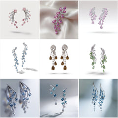 ER_002 : Creative Concept, 850+ Earring,Colored Diamond Earrings – Luxury Multi-Colored Diamond Jewelry