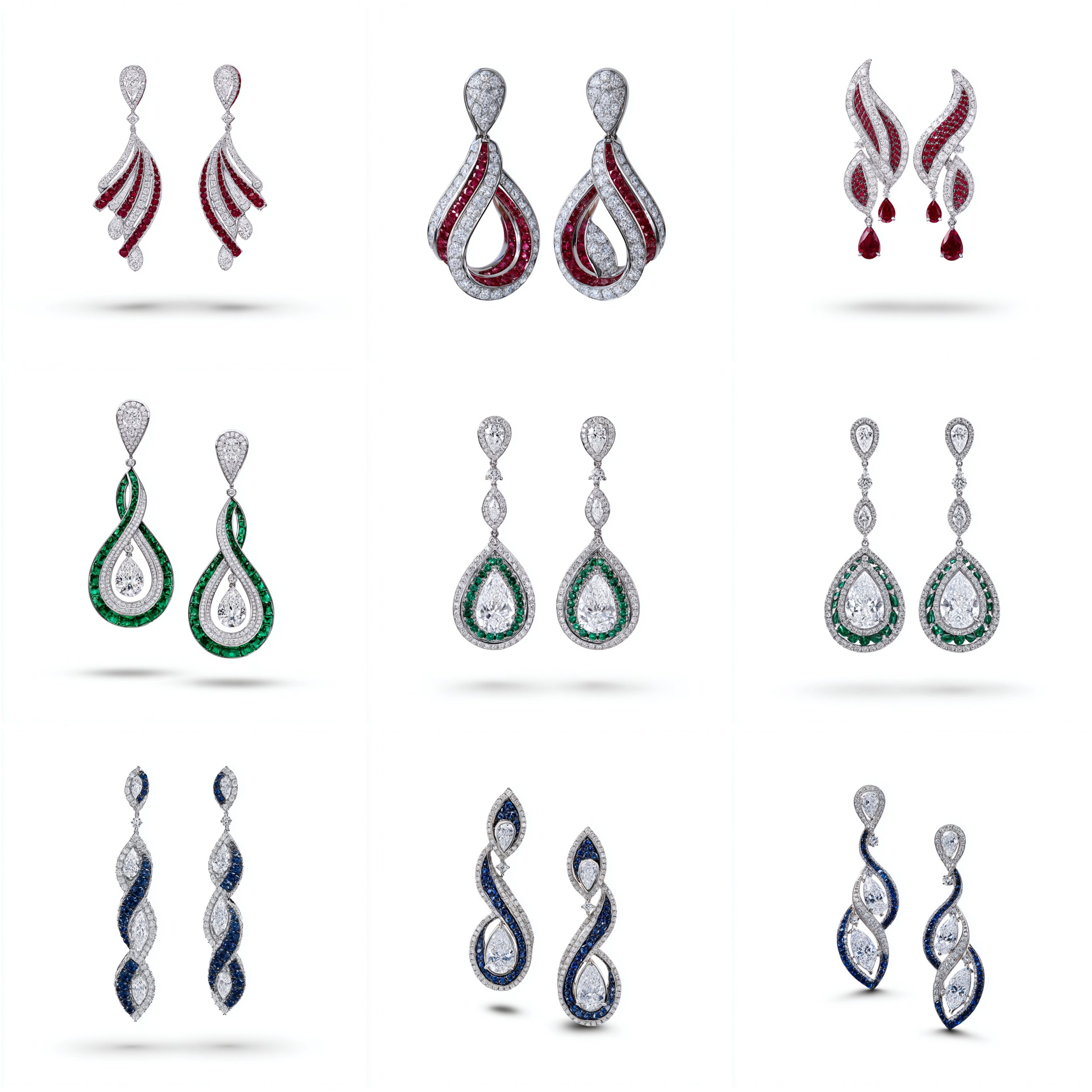 ER_003 : Creative Concept, 1200+ Earring, Colored Diamond & Gemstone Earrings – Luxury Multi-Gem Jewelry Designs