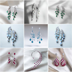 ER_003 : Creative Concept, 1200+ Earring, Colored Diamond & Gemstone Earrings – Luxury Multi-Gem Jewelry Designs