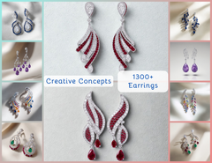 ER_003 : Creative Concept, 1200+ Earring, Colored Diamond & Gemstone Earrings – Luxury Multi-Gem Jewelry Designs