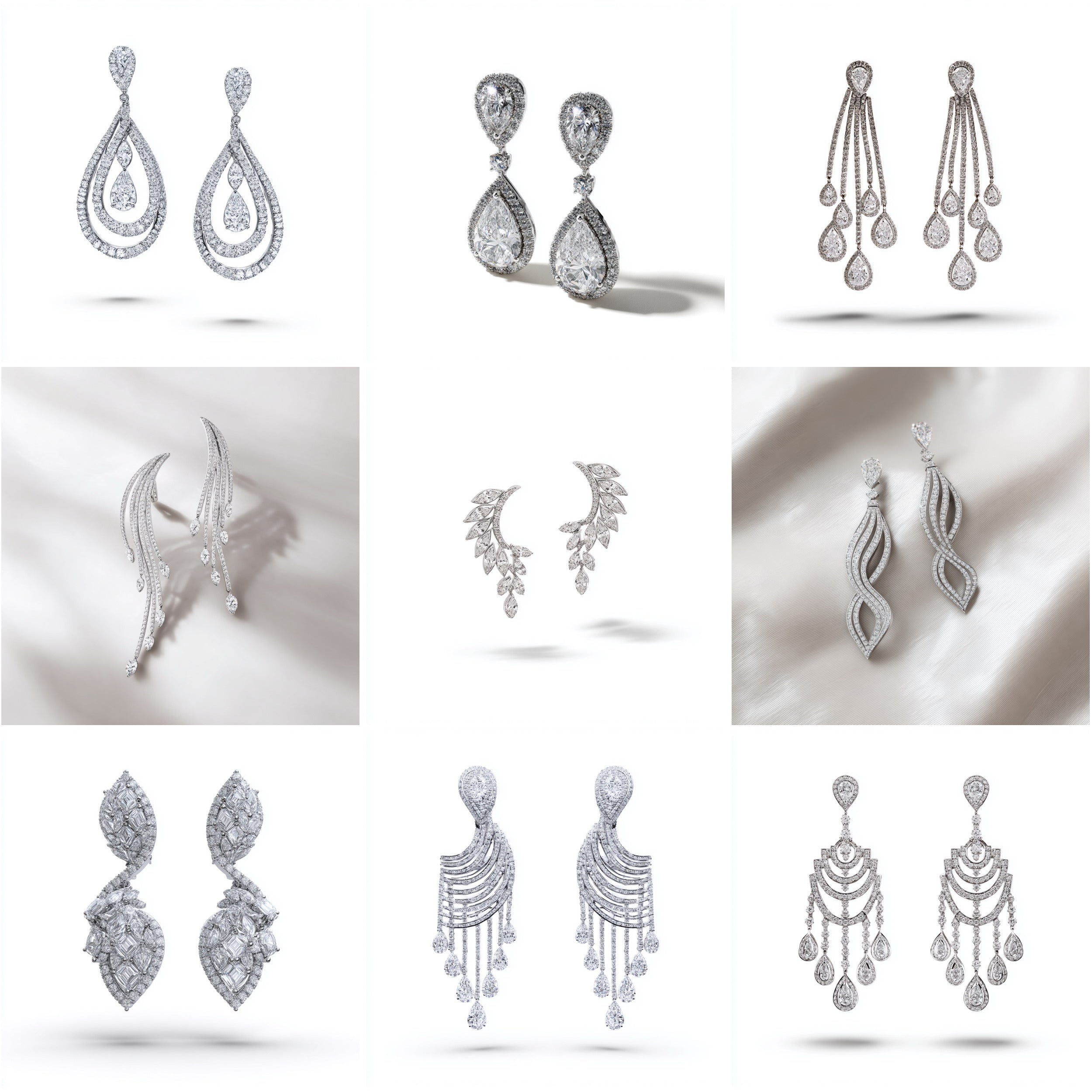 ER_005 : Creative Concept, 800+ Earring, Small Diamond & Pearl Earrings – Elegant Minimalist Jewelry