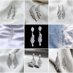 ER_005 : Creative Concept, 800+ Earring, Small Diamond & Pearl Earrings – Elegant Minimalist Jewelry