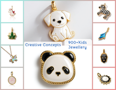 KJ_001 : Creative Concept, 800+ Kids Jewelry Pendant Collection – Rainbow Unicorns & Polka-Dot Mushrooms: A Magical Collection of Enamel Kids' Charm Pendants