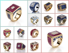 MR_001 : Creative Concept, 350+ Men’s Ring With Gemstone & Solitaire Diamond – Pyramid Towers & Spiked Emerald Cuts: A Bold Collection of Architectural Yellow Gold Diamond Rings