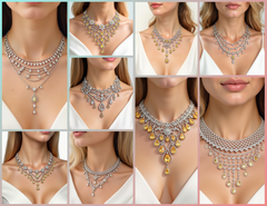 NK_003 : Creative Concept, 700+ Heavy Necklace Design Pack  – Cascading Pear Drops & Filigree Chokers: A Diverse Collection of Luxurious Diamond Bridal Necklaces