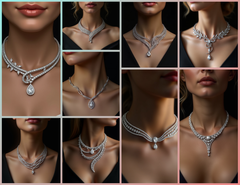 NK_004 : Creative Concept, 700+ Necklace Design Pack  – Feather/Leaf Motifs, Wingspan or V-Shape, Cascading Structure Necklaces