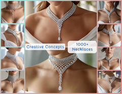 NK_005 : Creative Concept, 1000+ Necklace Design Collection  – Geometric Clusters, Layered Chains, Choker Necklaces