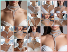 NK_005 : Creative Concept, 1000+ Necklace Design Collection  – Geometric Clusters, Layered Chains, Choker Necklaces