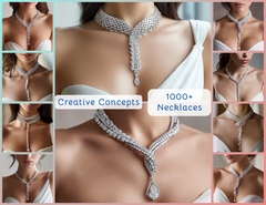 NK_006 : Creative Concept, 700+ Necklace Design Collection  – Choker/Lariat Necklaces, Teardrop, Lariat Drop, Bridal or Wedding Necklaces
