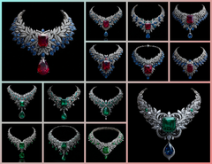 NK_008 : Creative Concept, 800+ Necklace Design Collection  –  Diamond/Gemstone/Ruby/Sapphire/Emerald/Statement Necklaces, Haute Joaillerie, Collar/Bib Necklace