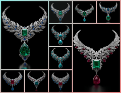 NK_008 : Creative Concept, 800+ Necklace Design Collection  –  Diamond/Gemstone/Ruby/Sapphire/Emerald/Statement Necklaces, Haute Joaillerie, Collar/Bib Necklace